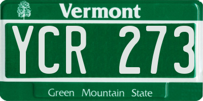 VT license plate YCR273