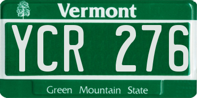 VT license plate YCR276