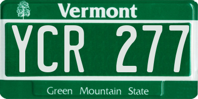 VT license plate YCR277