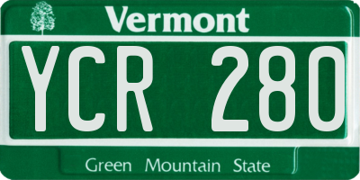 VT license plate YCR280