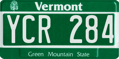 VT license plate YCR284