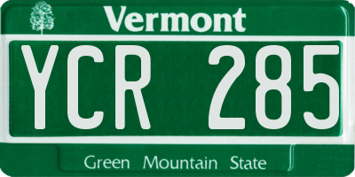 VT license plate YCR285