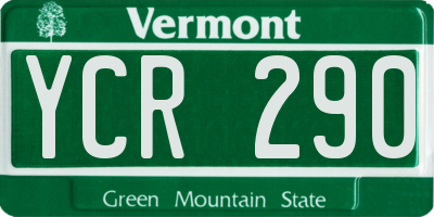 VT license plate YCR290
