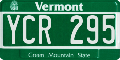 VT license plate YCR295