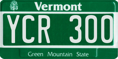 VT license plate YCR300