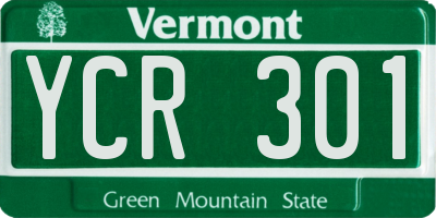VT license plate YCR301