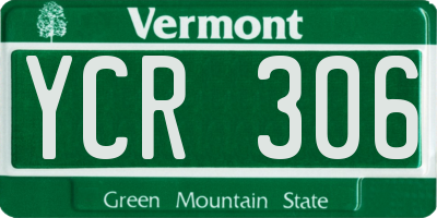 VT license plate YCR306