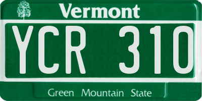 VT license plate YCR310