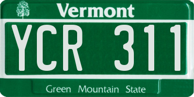 VT license plate YCR311