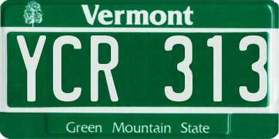 VT license plate YCR313