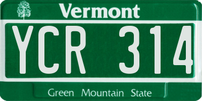 VT license plate YCR314