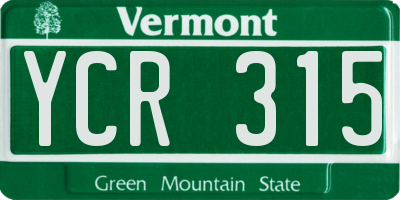 VT license plate YCR315