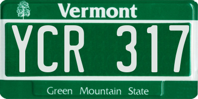VT license plate YCR317