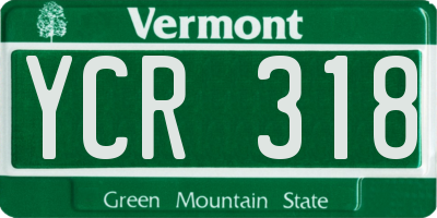 VT license plate YCR318