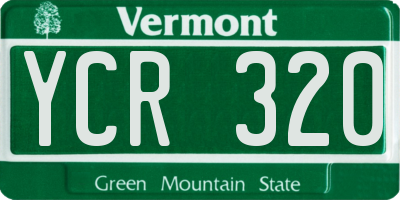 VT license plate YCR320
