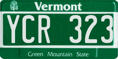VT license plate YCR323