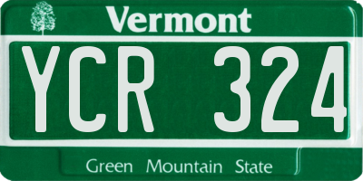 VT license plate YCR324