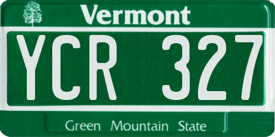 VT license plate YCR327