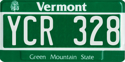 VT license plate YCR328