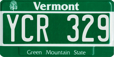 VT license plate YCR329