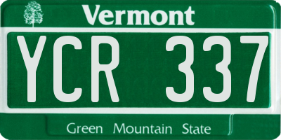 VT license plate YCR337