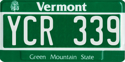 VT license plate YCR339
