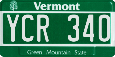 VT license plate YCR340