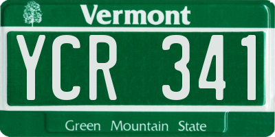VT license plate YCR341