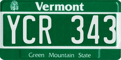 VT license plate YCR343