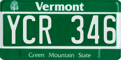 VT license plate YCR346