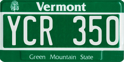 VT license plate YCR350