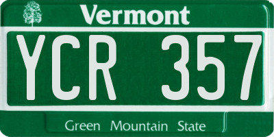 VT license plate YCR357