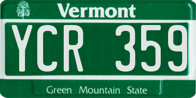 VT license plate YCR359