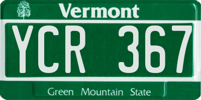 VT license plate YCR367