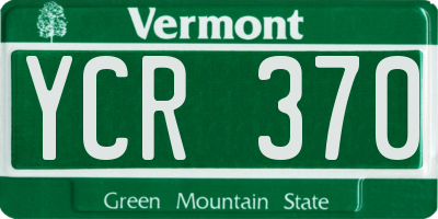 VT license plate YCR370