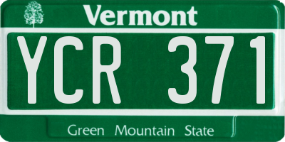 VT license plate YCR371