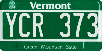 VT license plate YCR373