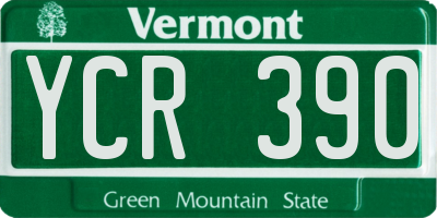 VT license plate YCR390