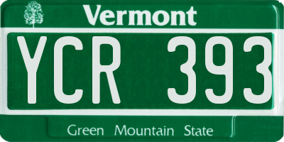 VT license plate YCR393