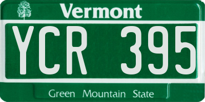 VT license plate YCR395