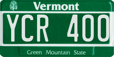 VT license plate YCR400