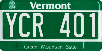 VT license plate YCR401