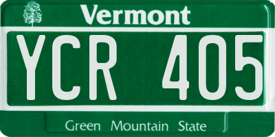 VT license plate YCR405