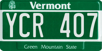 VT license plate YCR407