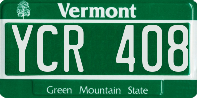 VT license plate YCR408