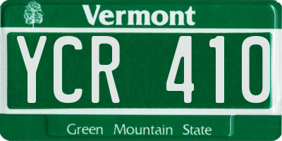 VT license plate YCR410