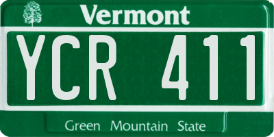 VT license plate YCR411