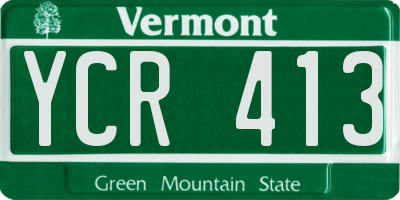 VT license plate YCR413