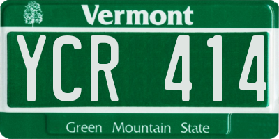 VT license plate YCR414