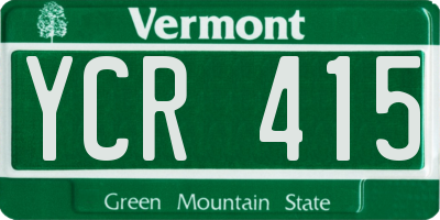 VT license plate YCR415